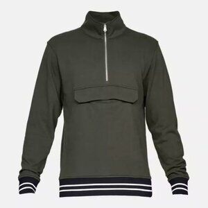 Under Armour Mens UA Be Seen Terry 1/4 Zip Sweatshirt 1341683 Downtown Green NWT
